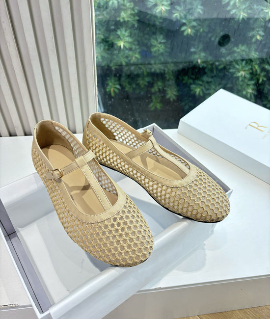 Roger Viver RV Cowhide Upper Mesh Flat Comfortable Walking Shoes