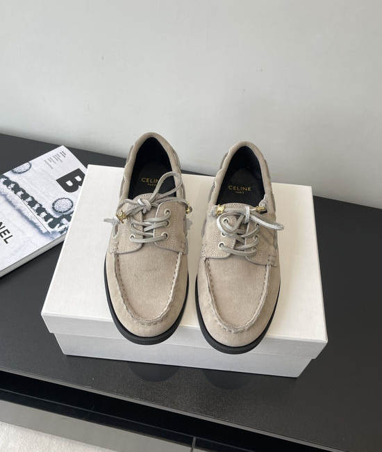 Celine Classic Slip On Leather Loafers with Decorative Buckle