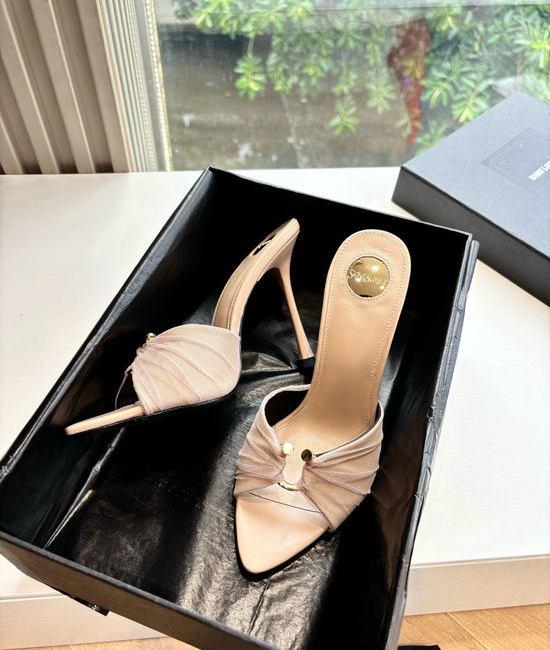 Yves Saint Laurent YSL Logo Decorated Flat Sandals Premium Leather Sole Comfortable
