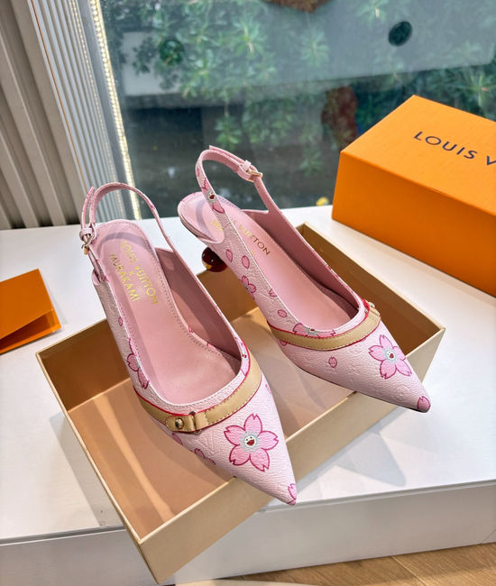 Louis Vuitton LV Denim Upper Cherry Pattern Espadrille Sandals High Quality