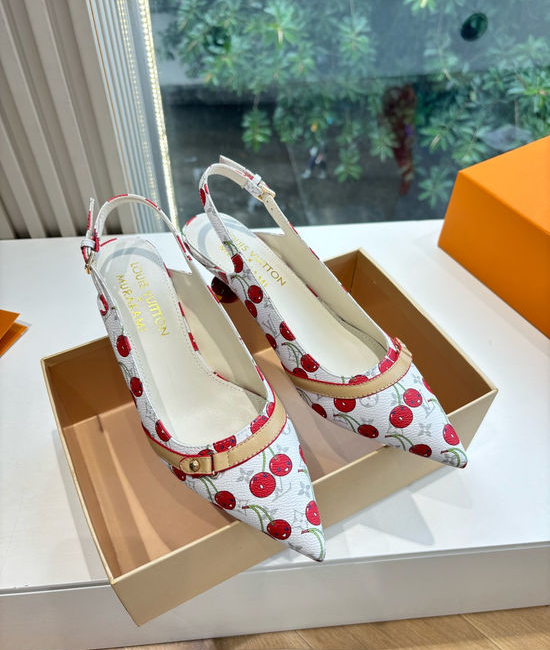Louis Vuitton LV Genuine Leather Cherry Espadrille Sandals Premium Version