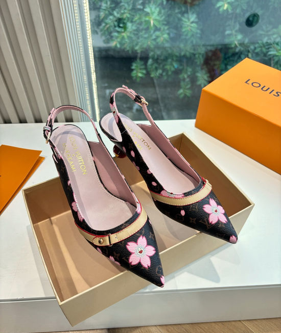 Louis Vuitton LV Genuine Leather Cherry Espadrille Sandals Premium Version