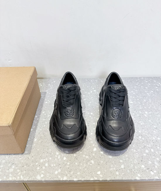 Manolo Blahnik MB Premium Thick Sole Casual Leather Sneakers Comfortable
