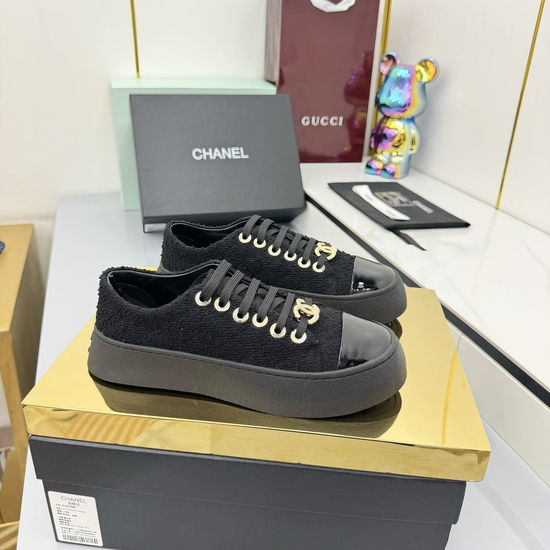Chanel Genuine Leather Upper Sheepskin Lining Casual Premium Sneakers