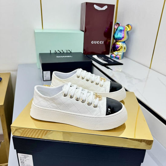 Chanel Genuine Leather Upper Sheepskin Lining Casual Premium Sneakers
