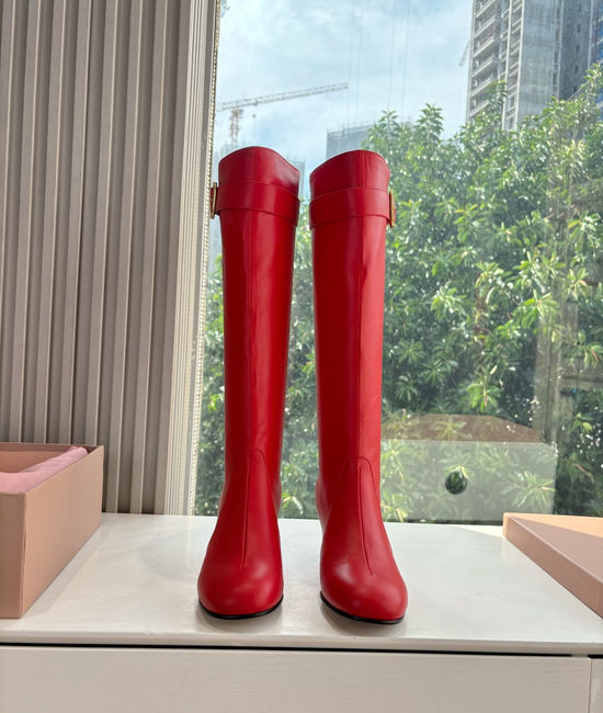 Miu Miu Classic Knee High Chelsea Leather Boots