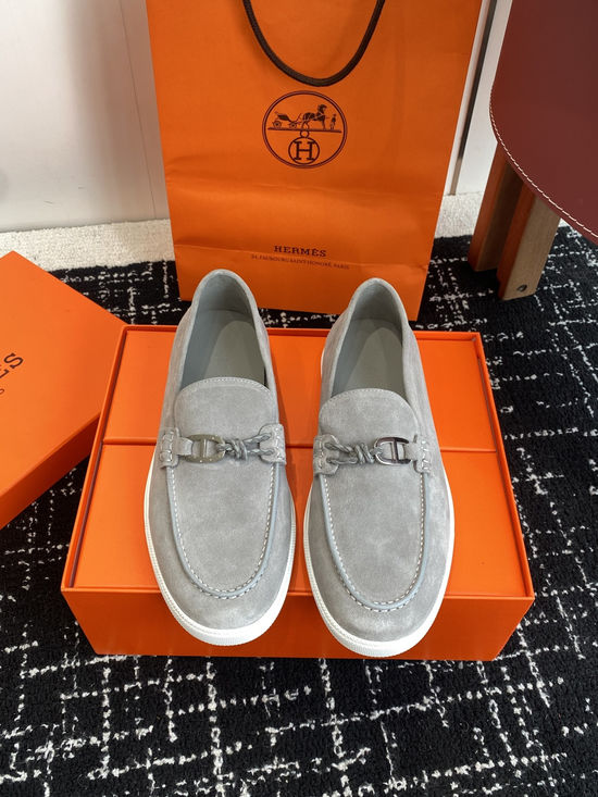 Hermes Classic Slip-on Loafers Soft Leather Upper Comfortable Sole