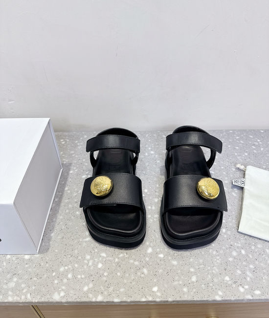 Loewe Soft Leather Hook-and-loop Sandals for Casual Daily Wear