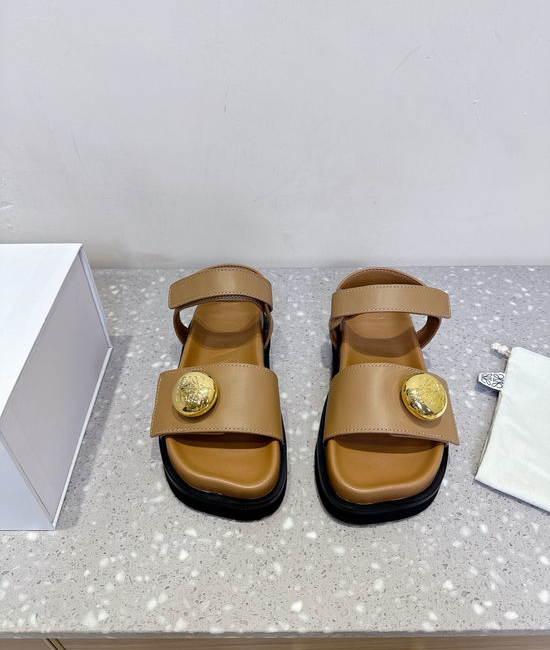 Loewe Soft Leather Hook-and-loop Sandals for Casual Daily Wear
