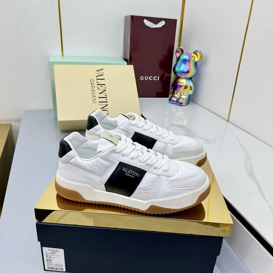 Valentino Velcro Thick Sole Casual Leather Sneakers