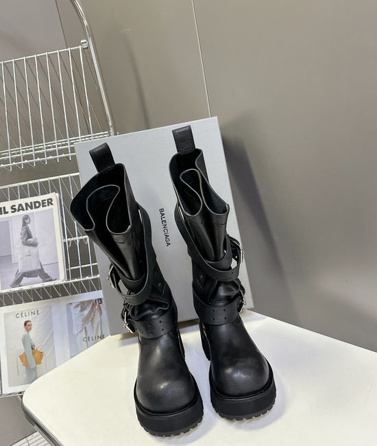 Balenciaga Vintage Leather Boots with Non-Slip Chunky Sole