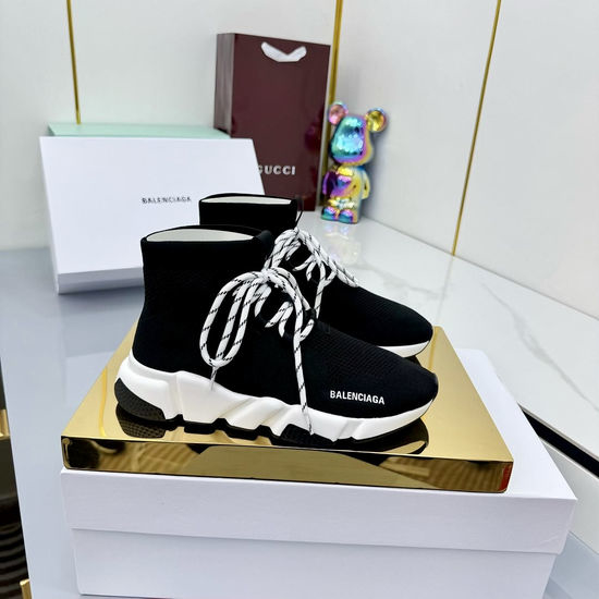 Balenciaga Stretchy Knit Ankle Boots with Cushioned Sole