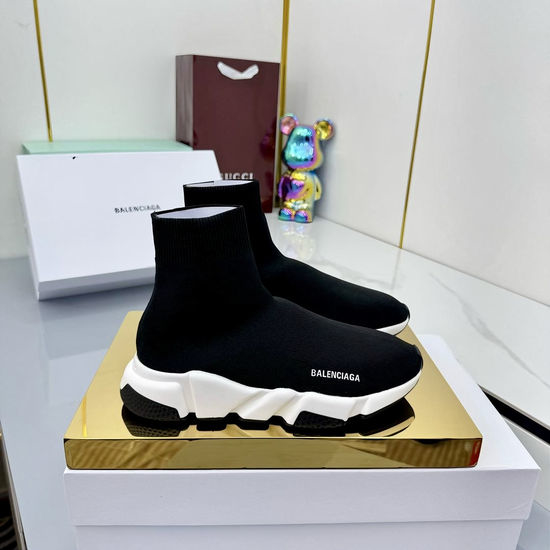 Balenciaga Stretchy Knit Ankle Boots with Cushioned Sole