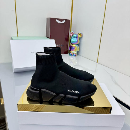 Balenciaga Breathable Knit High Top Sneakers with Supportive Sole
