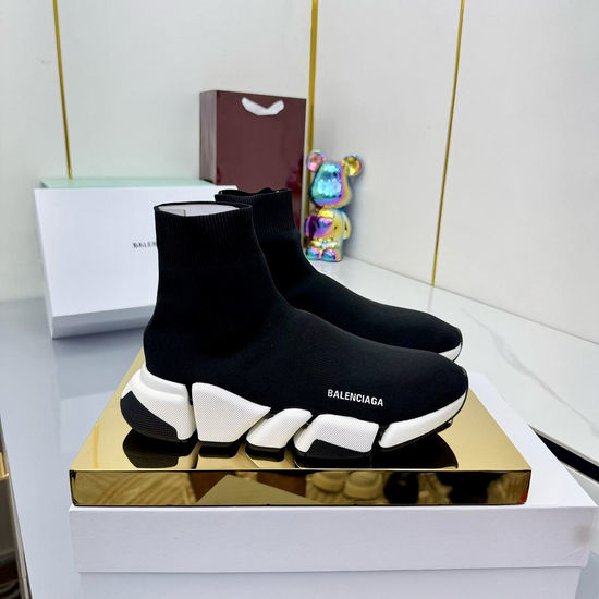 Balenciaga Breathable Knit High Top Sneakers with Supportive Sole