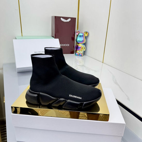 Balenciaga Stretchy Knit Ankle Boots with Cushioned Sole