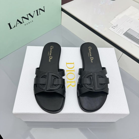 Christian Dior CD Genuine Leather Sole Versatile Comfortable Flat Sandals