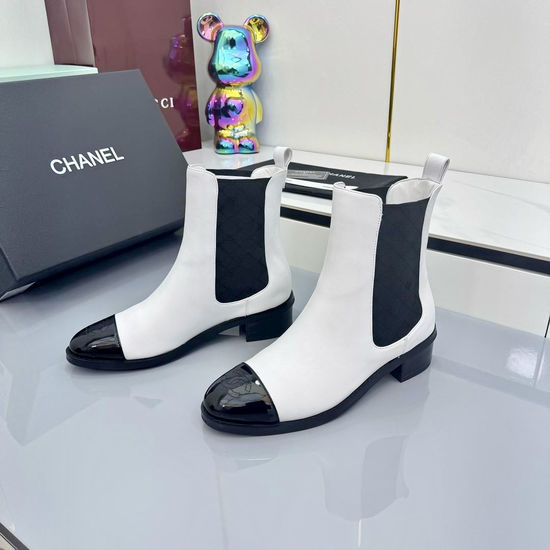 Chanel Classic Two-Tone Boots with Refined Toe Details