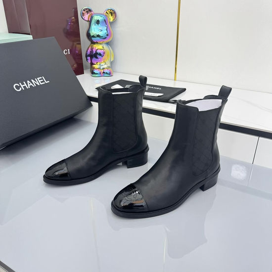 Chanel Classic Two-Tone Boots with Refined Toe Details