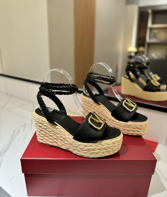 Valentino Cowhide Sandals With Metal Accent Mid Heel