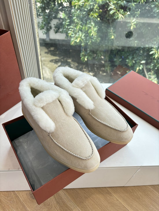 Loro Piana Elegant Suede Loafers with Italian Cashmere Accents