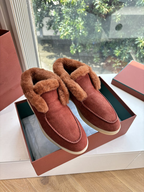 Loro Piana Elegant Suede Loafers with Italian Cashmere Accents