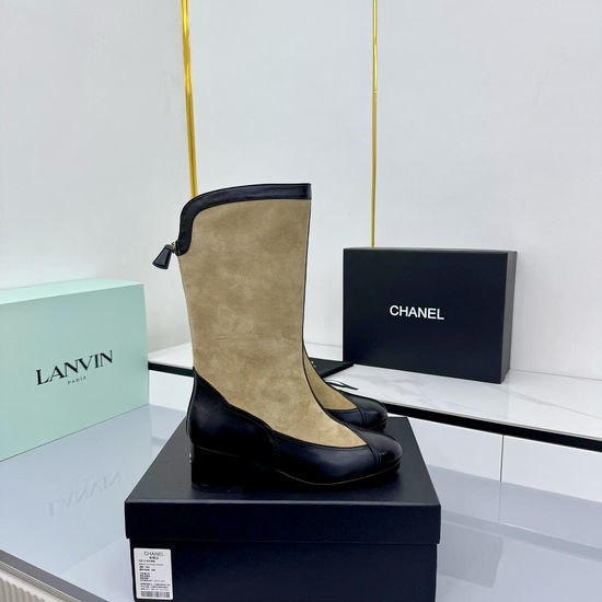 Chanel Elegant Bow Leather Ankle Boots Soft Comfortable Non-Slip Footwear