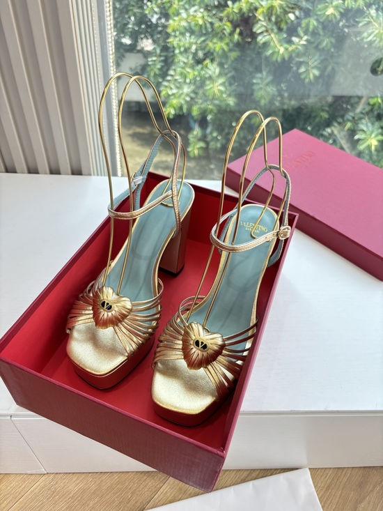 Valentino Comfortable Sheepskin Leather Casual Elevating Sandals