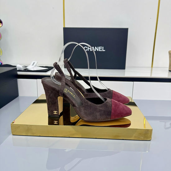 Chanel Classic Two Tone Slingback Sandals Premium Leather Upper