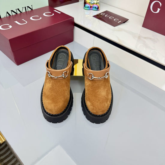 Gucci Luxury Crystal Decorated Leather Loafer Flat Shoes