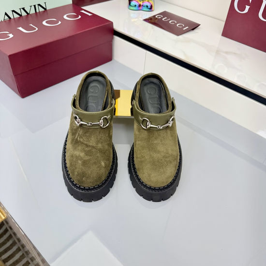 Gucci Luxury Crystal Decorated Leather Loafer Flat Shoes