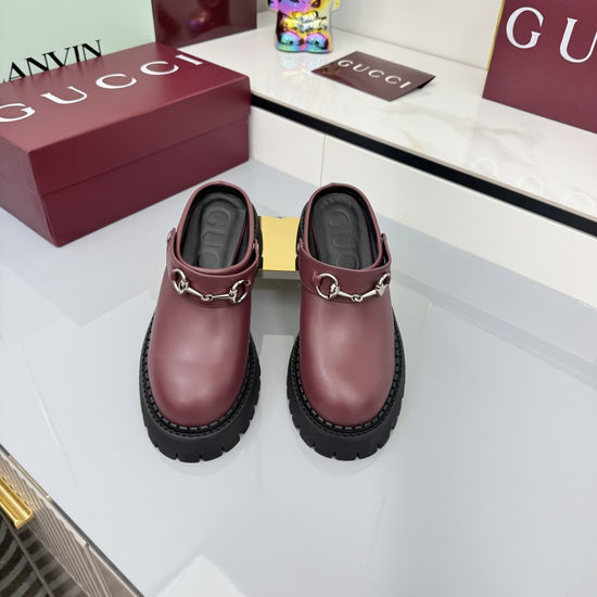 Gucci Luxury Crystal Decorated Leather Loafer Flat Shoes