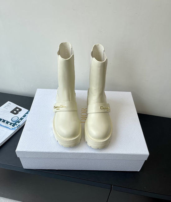 Christian Dior CD Punk-Style Chelsea Elastic Ankle Boots with CD Logo