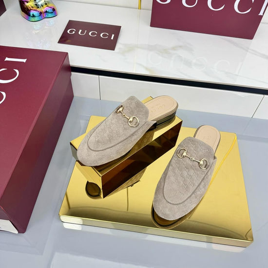 Gucci Crystal Embellished Slip On Loafer Mules