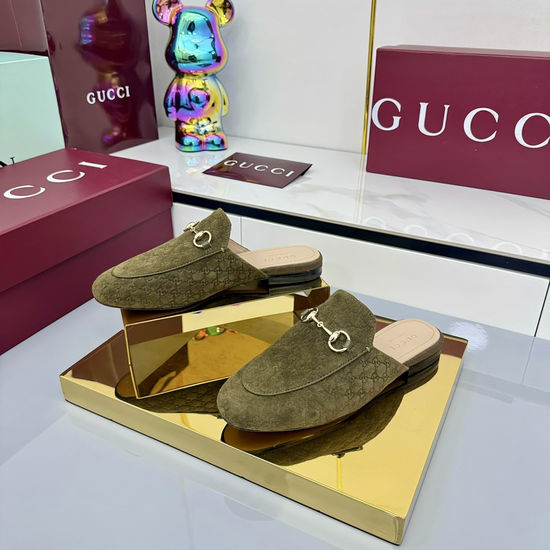 Gucci Crystal Embellished Slip On Loafer Mules