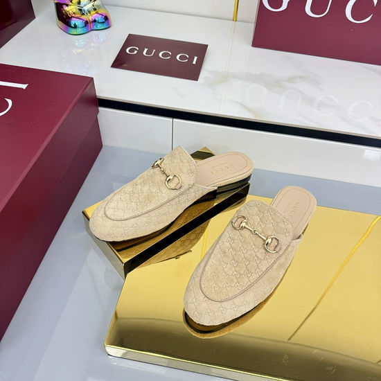 Gucci Crystal Embellished Slip On Loafer Mules