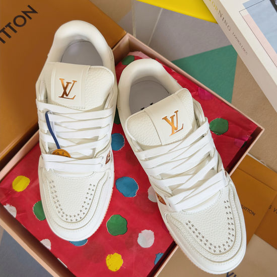 Louis Vuitton LV Top Quality Leather Retro Basketball Style Sneakers