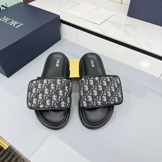 Christian Dior Classic Comfortable Fabric Casual Slide Slippers