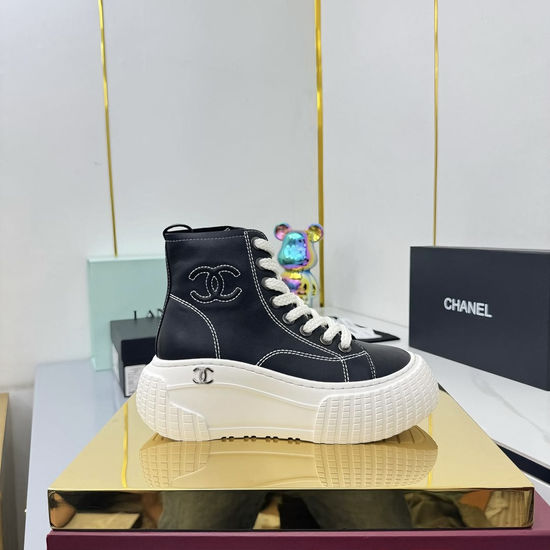 Chanel Classic Premium Leather Short Boots with Hardware Buckle