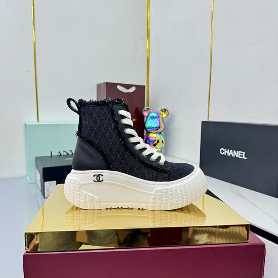 Chanel Classic Premium Leather Short Boots with Hardware Buckle