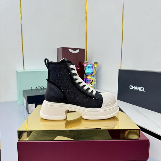Chanel Classic Premium Leather Short Boots with Hardware Buckle