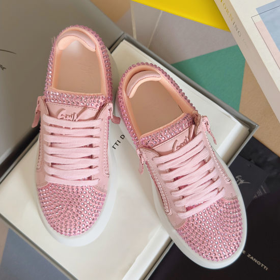 Giuseppe Zanotti Rhinestone Zipper Platform Casual Sneakers Comfortable Sole