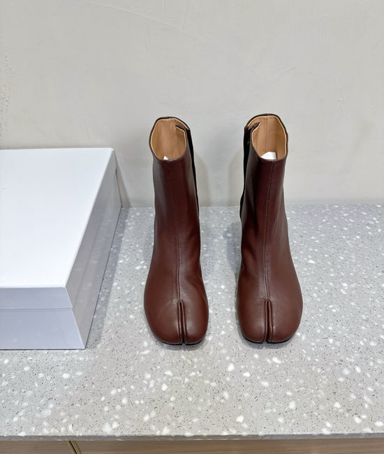Maison Margiela MM6 Chunky Heel Split Toe Ankle Boots Soft Premium Leather