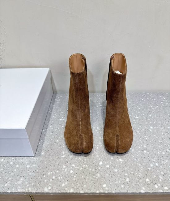 Maison Margiela MM6 Chunky Heel Split Toe Ankle Boots Soft Premium Leather