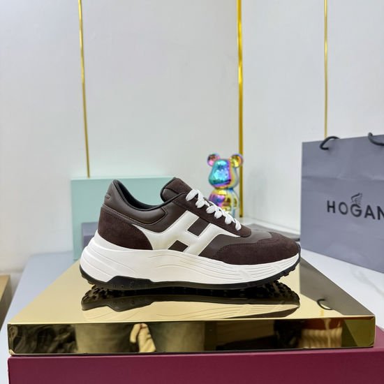 Hogan Color-Block Thick-Soled Sneakers with Striped Design