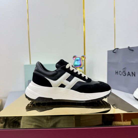 Hogan Color-Block Thick-Soled Sneakers with Striped Design