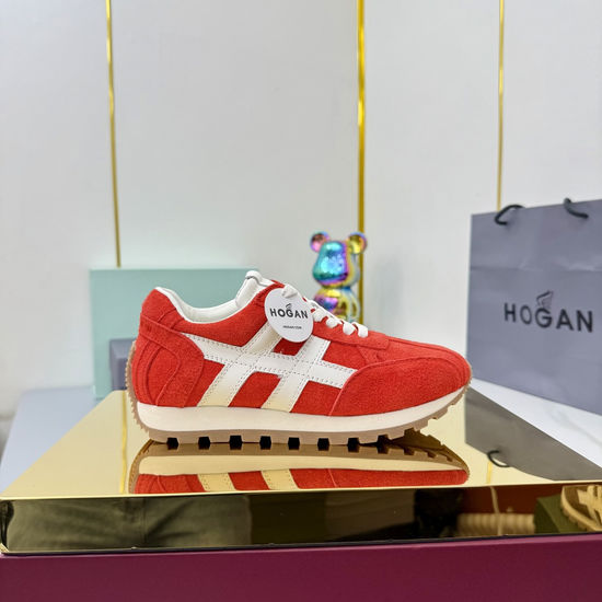 Hogan Color-Block Thick-Soled Sneakers with Striped Design