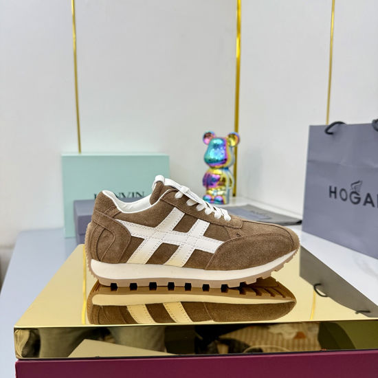 Hogan Color-Block Thick-Soled Sneakers with Striped Design