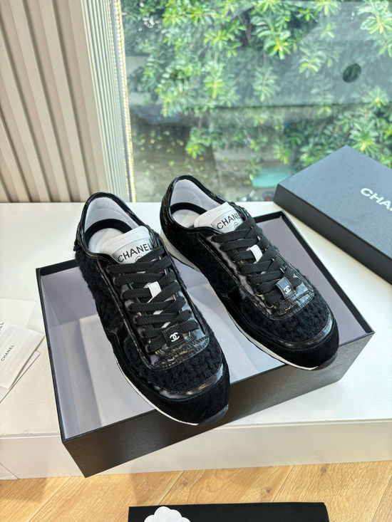 Chanel Suede Round Toe Thick Sole Casual Fashion Sneakers Comfortable
