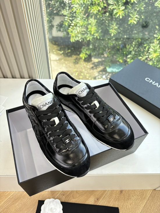 Chanel Suede Round Toe Thick Sole Casual Fashion Sneakers Comfortable
